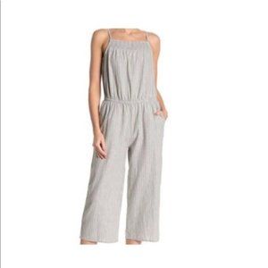 BeachLunchLounge Linen Blend Striped Sleeveless Jumpsuit